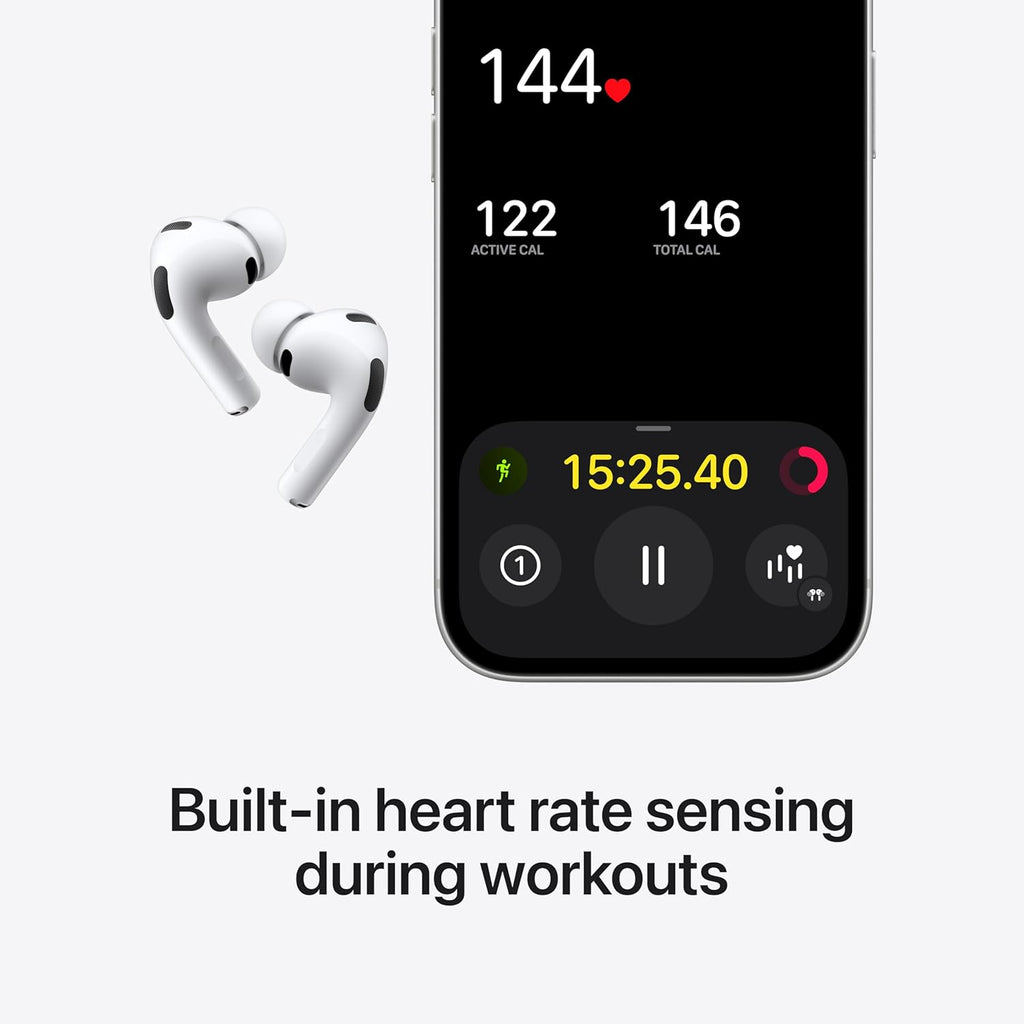 Airpods Pro 3 Wireless Earbuds, Active Noise Cancellation, Live Translation, Heart Rate Sensing,Hearing Aid Feature,Bluetooth Headphones,Spatial Audio, High-Fidelity Sound, USB-C Charging, White