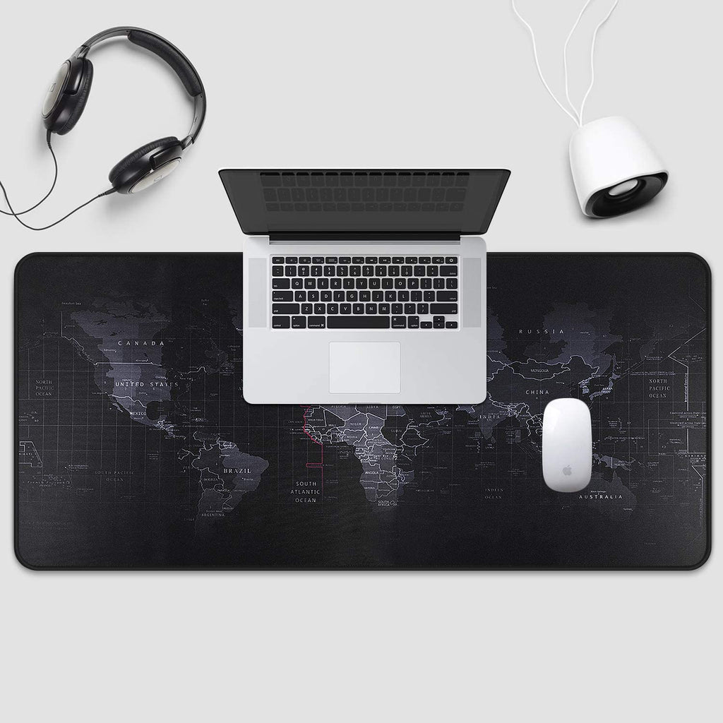 Large Gaming Mouse Map Pad 800×300×2MM (31.50X11.81X0.08 Inch),With Non-Slip Base,Waterproof and Foldable Pad,Desktop Pad Suitable for Gamers,Suitable for Desktop,Office and Home,Black