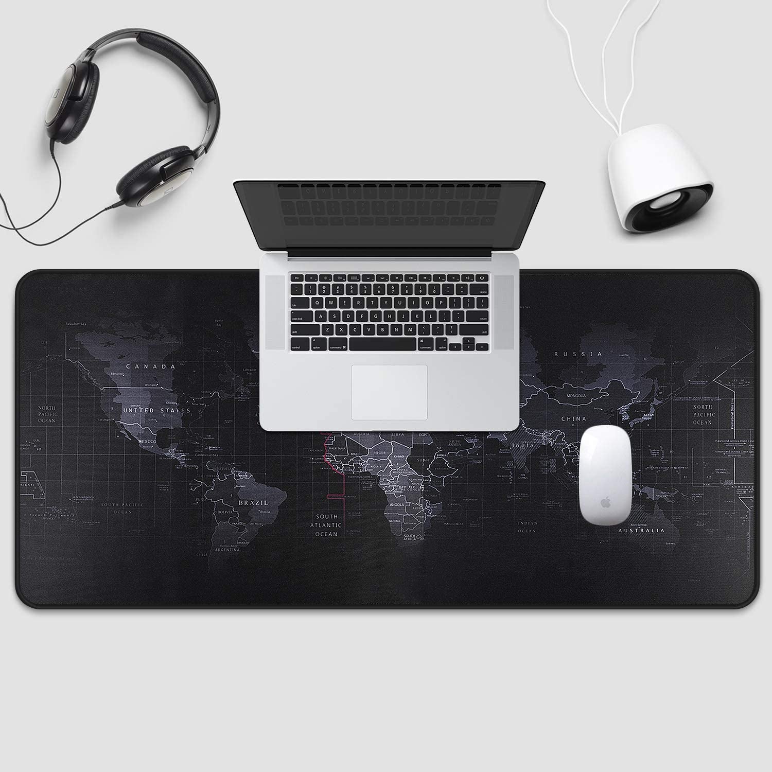 Large Gaming Mouse Map Pad 800×300×2MM (31.50X11.81X0.08 Inch),With Non-Slip Base,Waterproof and Foldable Pad,Desktop Pad Suitable for Gamers,Suitable for Desktop,Office and Home,Black