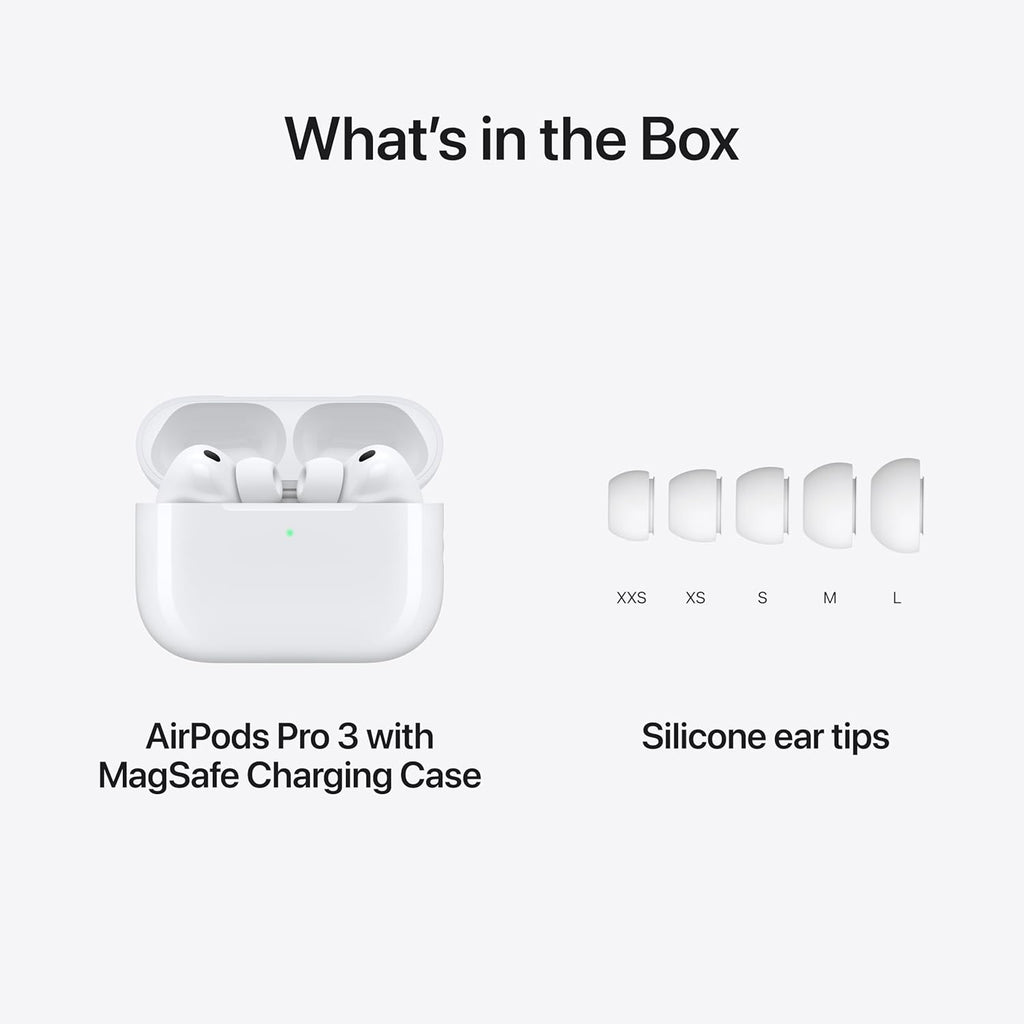 Airpods Pro 3 Wireless Earbuds, Active Noise Cancellation, Live Translation, Heart Rate Sensing,Hearing Aid Feature,Bluetooth Headphones,Spatial Audio, High-Fidelity Sound, USB-C Charging, White